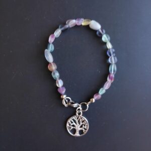 Bracelet Fluorite (nuggets) et Arbre de vie
