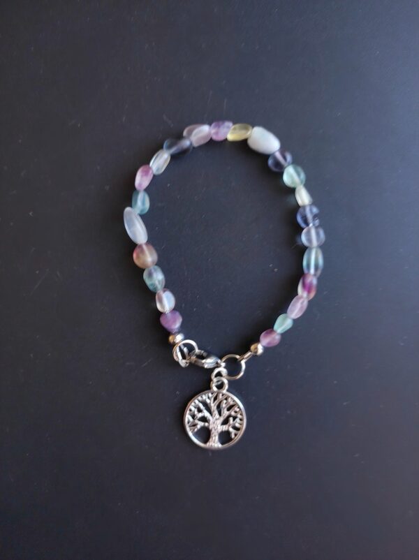 Bracelet Fluorite (nuggets) et Arbre de vie