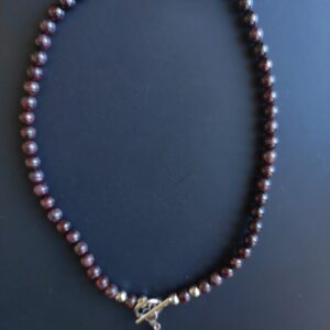 Collier Grenat (7 mm) et pendentif Cornaline