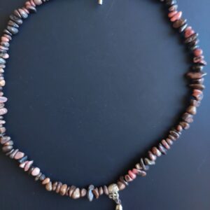 Collier Rhodonite (chips) et pendentif Rhodonite