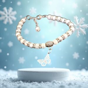 Bracelet Howlite véritable en 6mm