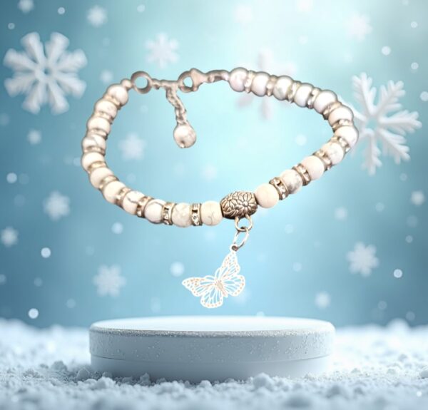 Bracelet Howlite véritable en 6mm