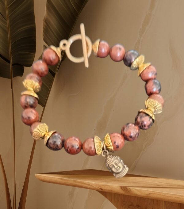 Bracelet Obsidienne acajou véritable en 8mm