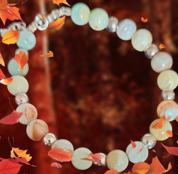 Bracelet multi-Amazonite véritable en 8mm