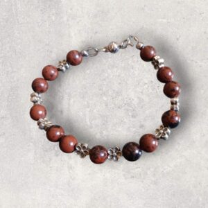 Bracelet Obsidienne acajou véritable en 8mm