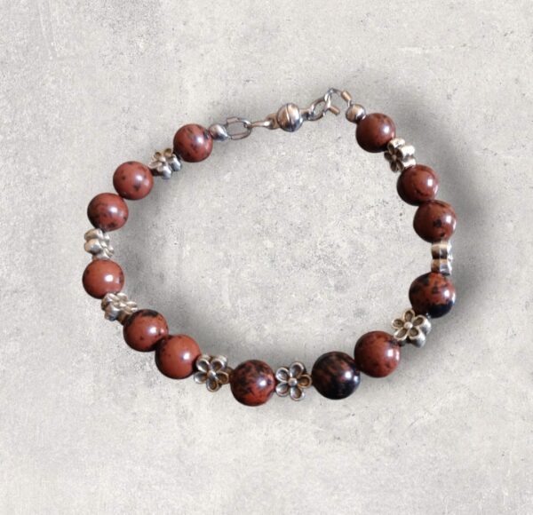 Bracelet Obsidienne acajou véritable en 8mm