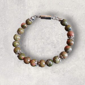 Bracelet Unakite véritable en 8mm