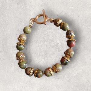 Bracelet Unakite véritable en 8mm