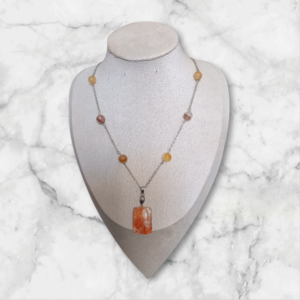 Collier AI 43,5 cm et Quartz hématoïde véritable