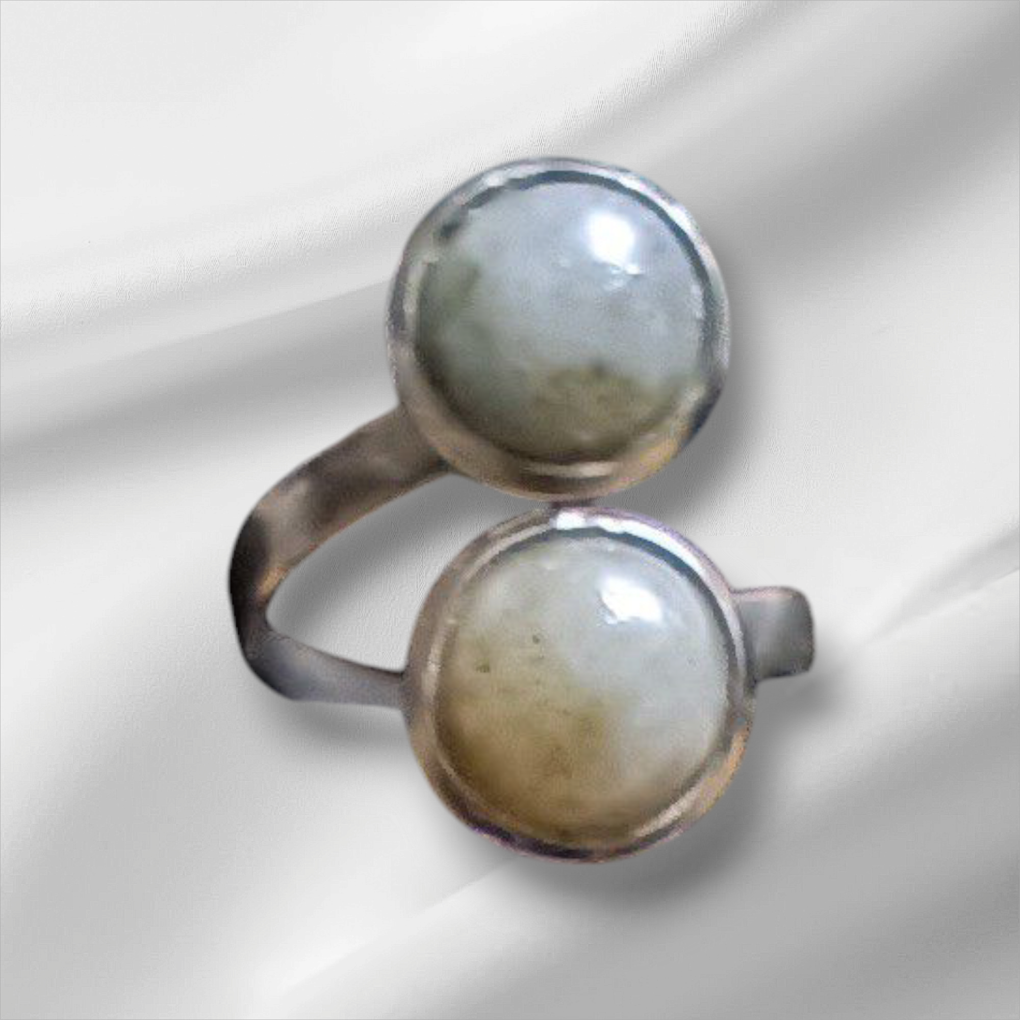 Bague double ajustable Labradorite véritable