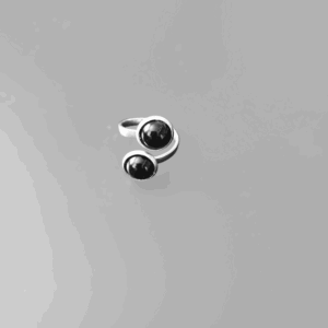 Bague double AI Onyx véritable