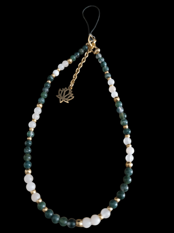 Bijoux de téléphone Agate mousse véritable