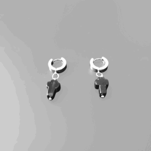 Boucles d'oreilles AI croix Onyx véritable