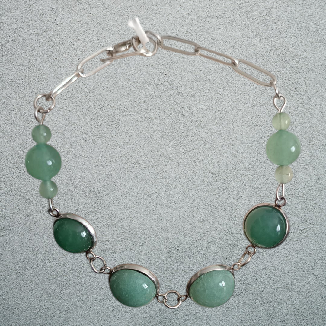 Bracelet AI Aventurine verte véritable