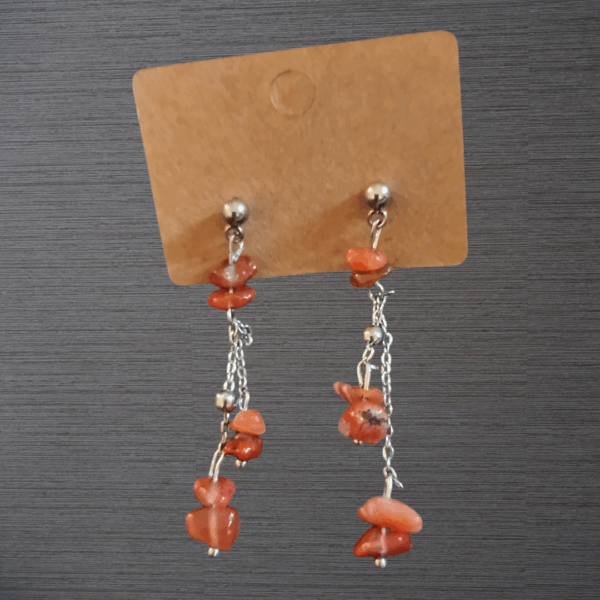 Boucles d'oreilles Cornaline véritable