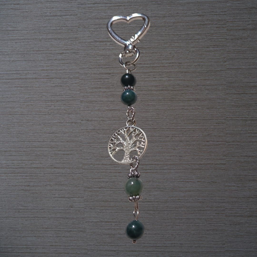 Porte-clés Agate mousse véritable