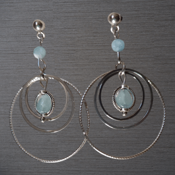 Boucles d'oreilles Aigue-marine véritable