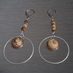 Boucles d'oreilles Jaspe paysage véritable